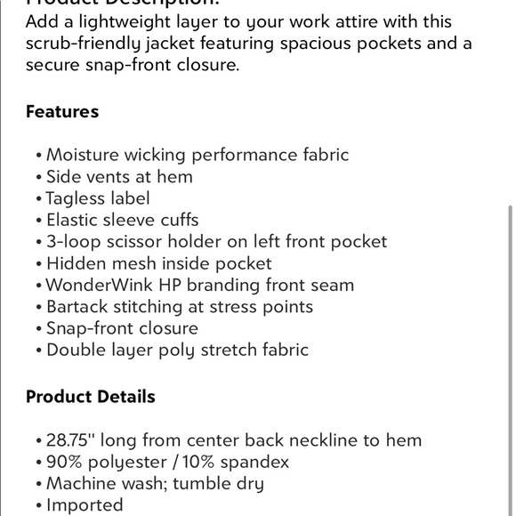 WonderWink Scrub Jacket and Pant NWT - Picture 2 of 4